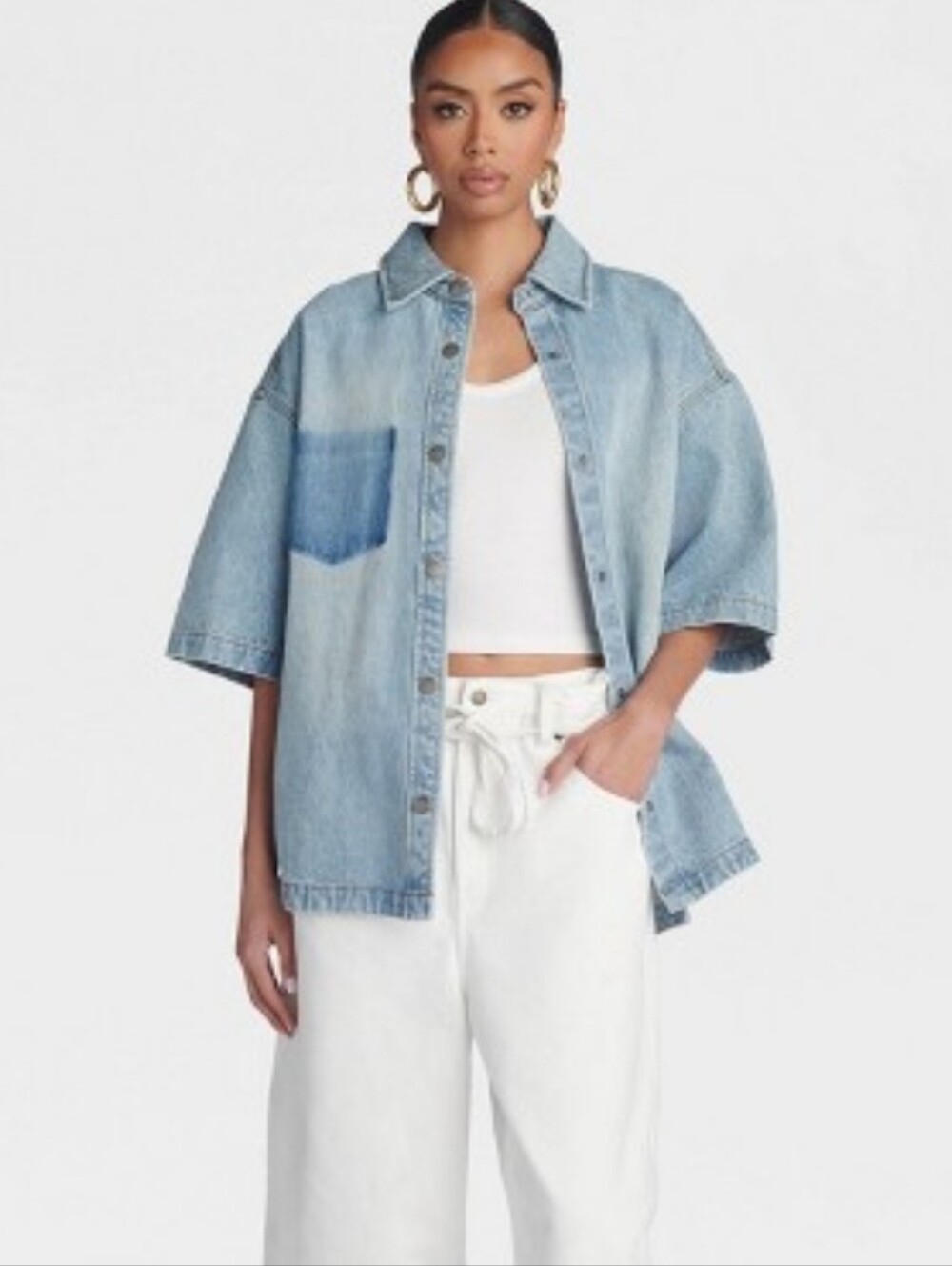 NWT Kbb by Kahlana Boxy Denim Shirt
